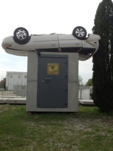 Precast storm shelter strength test